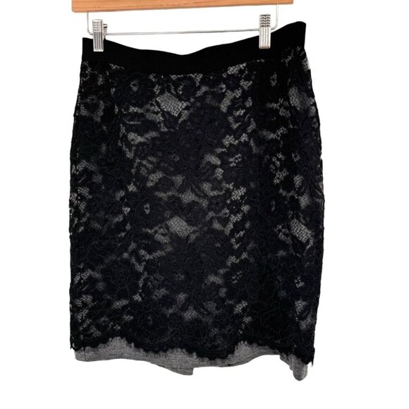 Ann Taylor Loft Dresses & Skirts - Ann Taylor Loft Womens Black Lace Overlay Skirt Size 8 Stretch Lined